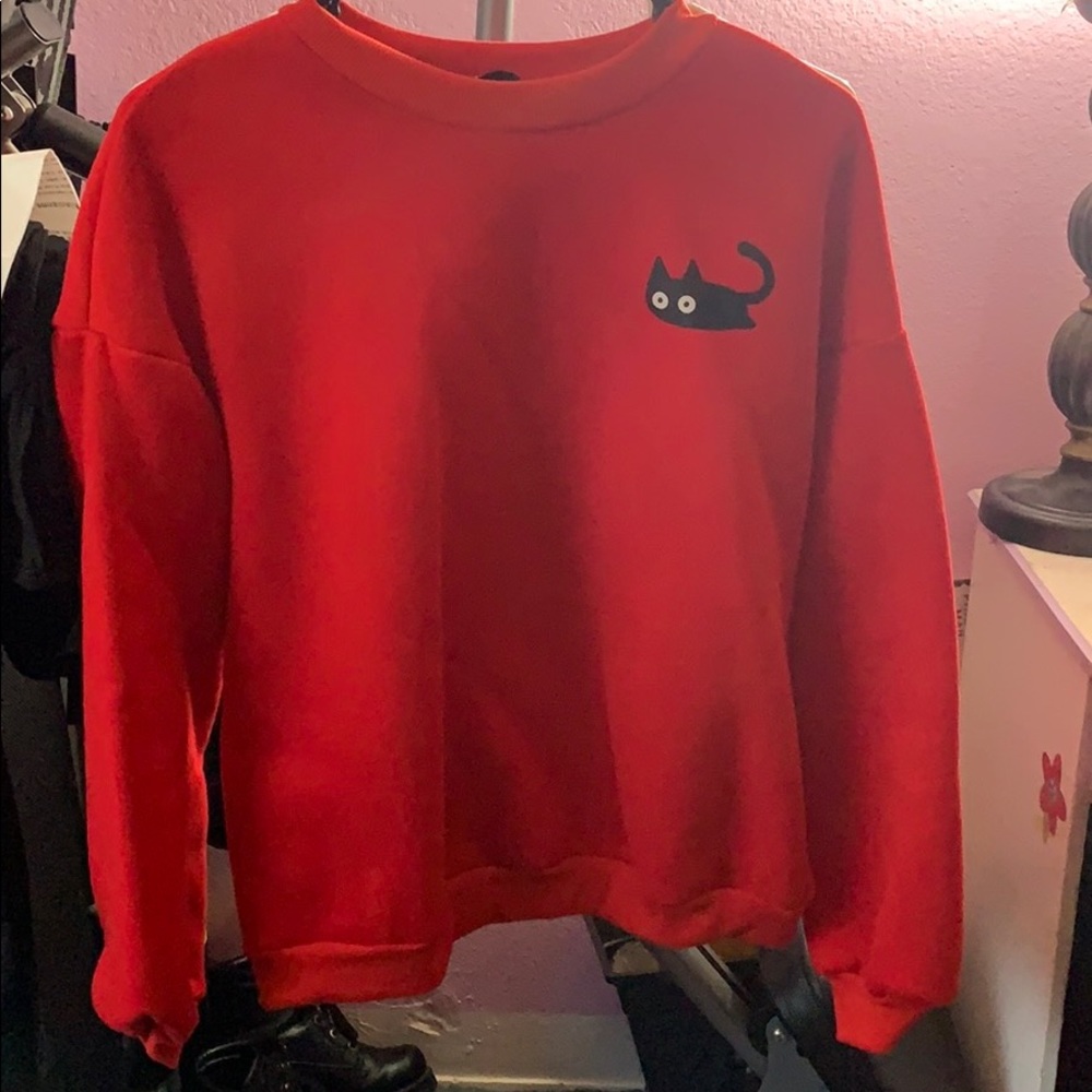 Cute red cat jacket small